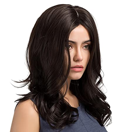 Segolike Fashion Women Synthetic Artificial Full Head Hair Wig Cosplay Long Curly Wavy NO Bangs Natural Black Wigs Costume Fancy Party Nakli baal bal Wigs hair style accessories beauty accessory नकली बाल विग