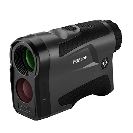 BOBLOV 650Yards Golf Rangefinder with Pinsensor 6X Magnification Distance Speed Measurement Range Finders Pluse Vibration and USB Charging (Black with Slope)