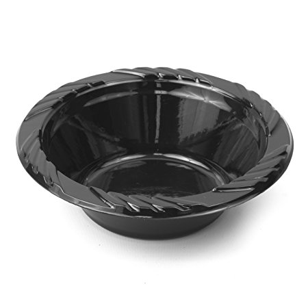 Concept Party Products CPBL125BK 125 Count Plastic Bowls, 12 oz, Black