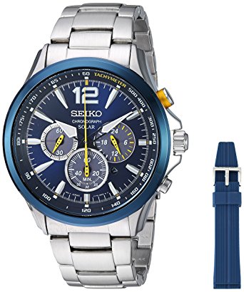 Seiko Quartz Stainless Steel Casual Watch, Color:Silver-Toned (Model: SSC505)