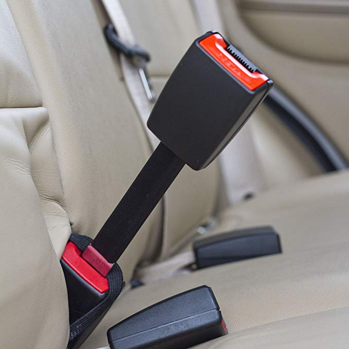 Rigid 7" Seat Belt Lengthening Accessory (7/8" Inch Metal Tongue Width) - E-Mark Safety Certified - Extend Belt, Buckle Up & Drive Safely Again - Sticks Upright