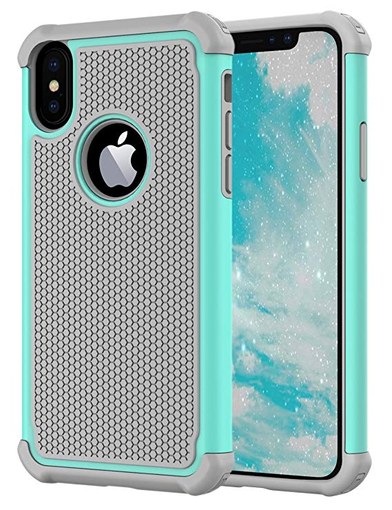 iPhone X Case, CHTech Shockproof Durable Hybrid Dual Layer Armor Defender Protective Case Cover for Apple iPhone X 5.8 Inch Teal