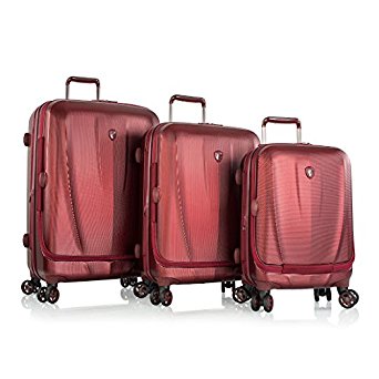 Heys 15023-0017-S3 Vantage Smart Luggage, Burgundy - 3 Pieces Set
