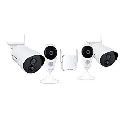 Night Owl Security 4 Channel 1080p HD Wireless Gateway with 16GB microSD Card with 2 Indoor Cameras and 2 Outdoor Cameras, White (WG4-2OU2I-16SD-B)