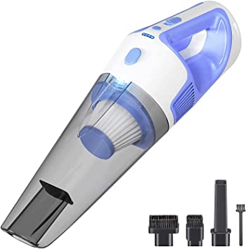 GOGOING Handheld Vacuum Cordless - Strong Suction [9000Pa] - Rechargeable Car Vacuum Cleaner, Hand Vacuum with Large Dirt Bowl, Bright LED Light, 3 Attachments & Cleaning Brush