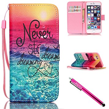 iPhone 5S Case, iPhone 5 Wallet Case, Firefish [Kickstand] PU Leather Flip Purse Case Slim Bumper Cover with Lanyard Magnetic Skin for Apple iPhone 5/5S/SE   including One Stylus-Sea