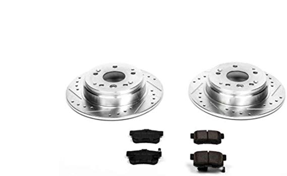 Power Stop K5399 Rear Brake Kit with Drilled/Slotted Brake Rotors and Z23 Evolution Ceramic Brake Pads