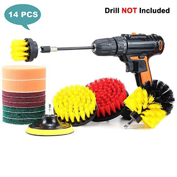 Cooptop 14 Piece Drill Brush Attachment Set Cleaning Kit