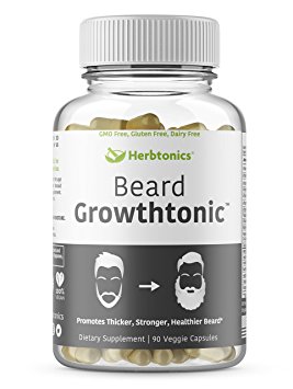 Beard Growth MEN Beard Supplement Vitamin l Facial Hair growth l Men Beard thickness formula with Biotin 5000 mcg, Keratin, B6, B12, B3, Collagen & Essential Vitamins-90 Vegetarian Caps