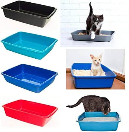 St@llion 46 cm Random Colour Plastic Large Cat Litter Tray |Perfect for Kittens, Puppies and Rabbit