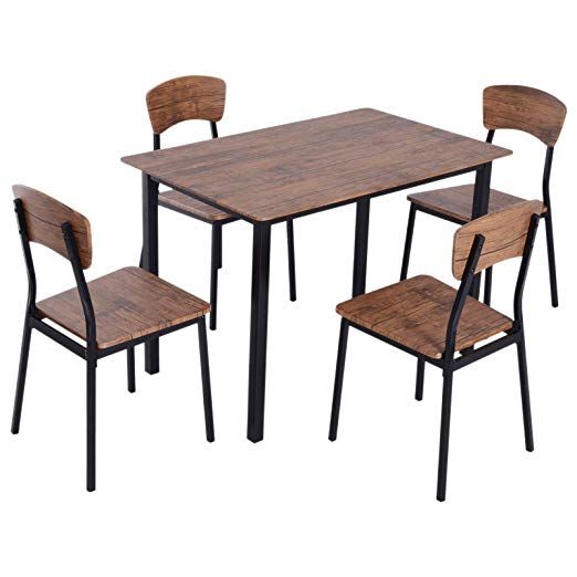 HOMCOM 5 Piece Modern Counter Height Dining Table and Chairs Set