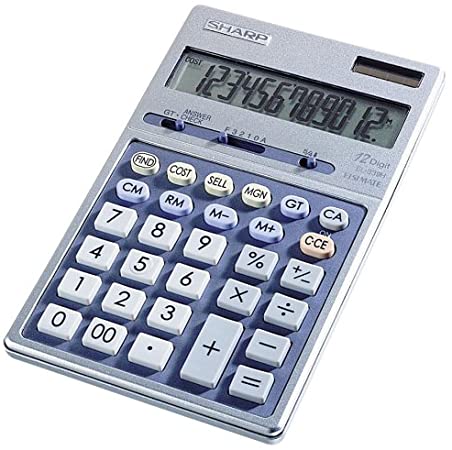 Sharp EL339HB Semi-Desk Executive Metal Top 12-Digit Calculator