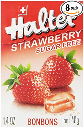 Halter Sugar Free Candy, Strawberry, 1.41-Ounce Boxes (Pack of 8)