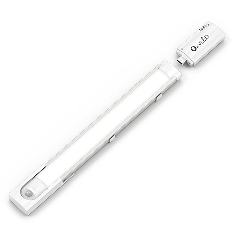 Wardrobe Light, OxyLED Motion Sensor Wardrobe Light,Detachable USB Rechargeable 25 LED Cabinet Lights,LED Night Light,Light Bar,Magnetic Strip Lighting for Closet,Cabinet,Washroom,Bedroom,Wardrobe