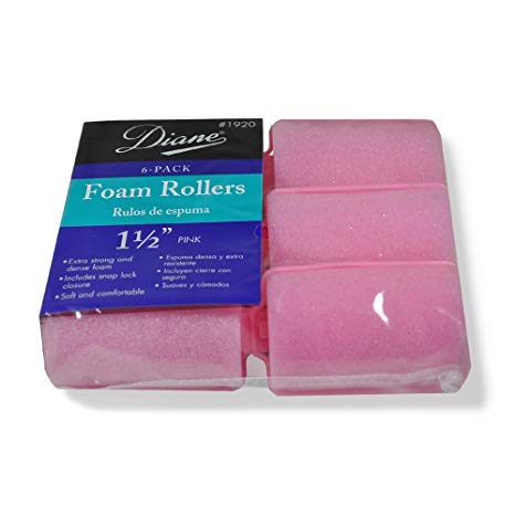 Diane Foam Rollers, Pink, 1.5", 6/bag