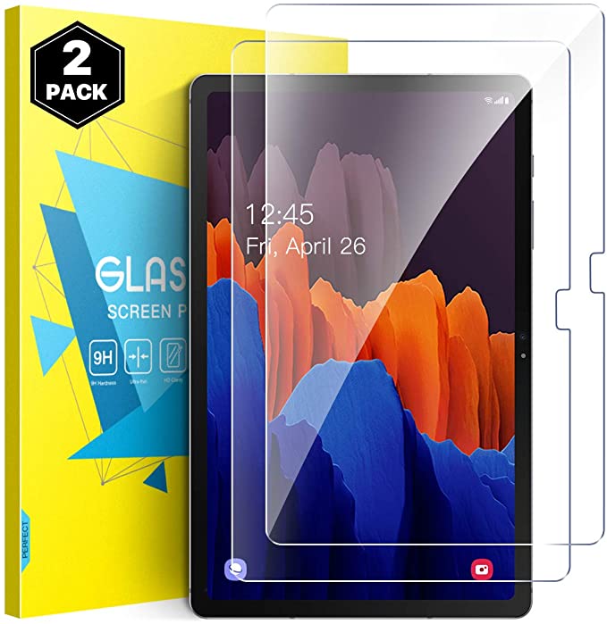 MoKo Screen Protector Compatible with Samsung Galaxy Tab S7 Plus 2020, [2-Pack] 9H Tempered Glass HD Fingerprint-free Films Fit Samsung Galaxy Tab S7 Plus 12.4" 2020 SM-T970/976 & SM-T975 Only - Clear