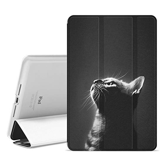 Ayotu Case for iPad Mini 4(A1538/A1550) 7.9 inch 2015 Release Tablet,Slim Auto Wake/Sleep Smart Stand Protective Cover with Translucent Frosted Back Magnetic Cover Case-The Cat