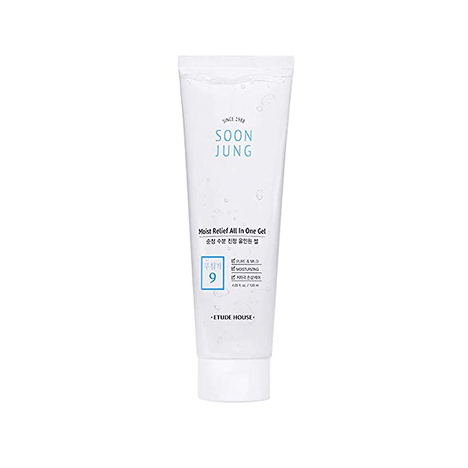 ETUDE HOUSE SoonJung Moist Relief All In One Gel 120ml | Moisturizing Soothing Multi-Gel | Toner, Emulsion and Essence all Korean Skin Care Routine in One to Refresh and Relieve Tired Skin