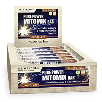 Dr. Mercola Mitomix Keto Bars - Chocolate (12 Pack) - High-Fat, Low-Carb Bars That Support Nutritional Ketosis - Made With Organic Ingredients, Healthy Fats (MCT Oil), Whole Foods