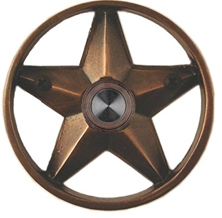 Waterwood Brass Lone Star 3 1/4" Doorbell in Oil Rubbed Bronze