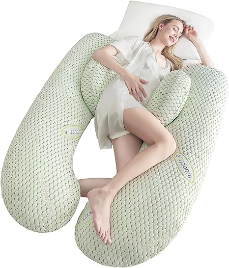 Oternal Body Pillow for Pregnancy, Adjustable Full Body Pillow for All Pregnancy Stages, Soft Pregnancy Pillow for Belly, Back, Leg Support, Ergonomic U-Shaped Body Pillow for Pain Relief and Support