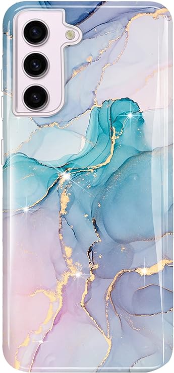 luolnh Galaxy S23 Plus Case,Samsung Galaxy S23 Plus Case Marble Brilliant Cute Design Shockproof Soft Silicone Rubber TPU Bumper Cover Skin Phone Case for Samsung S23 Plus 5G(Green&Purple)