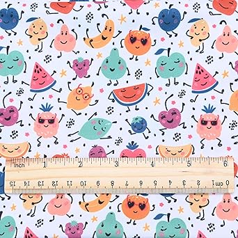 Polyurethane Laminate (PU) Pre-Cut Fabric by The Meter. Waterproof and Breathable. Perfect for Cloth Diapers and Similar Projects. 1 Meter, Fruity Tootie