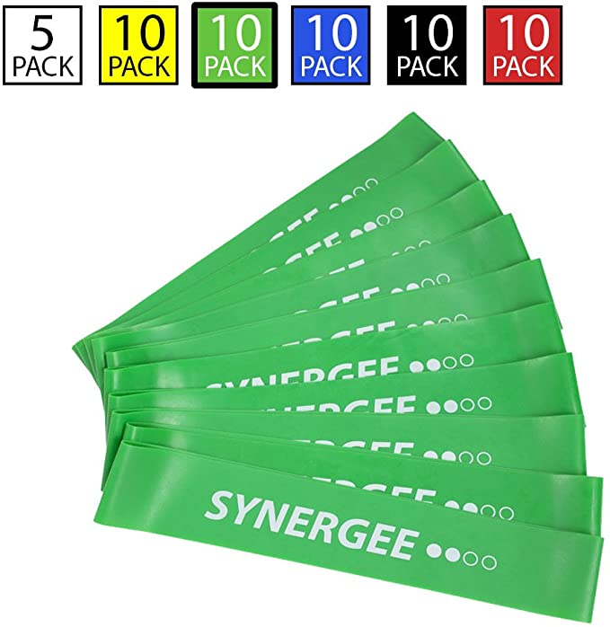 Synergee Exercise Fitness Resistance Mini Loop Bands That Perform Better When Working Out at Home or The Gym