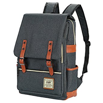 Vintage Canvas Backpack - Lightweight Canvas Backpack, Travel Backpack with Sleeve, Campus Backpack Side Pockets Canvas Rucksack for Working Hiking