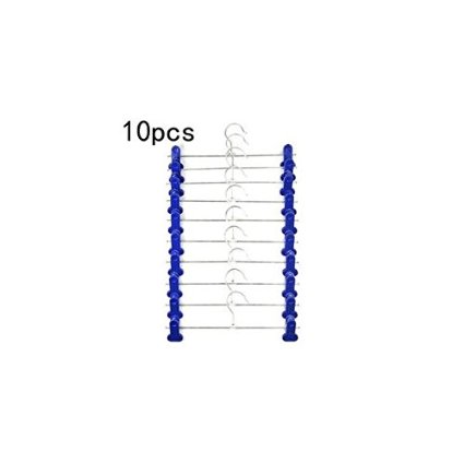 KLOUD City® 10 pcs Chrome Skirt Pants Jeans Hanger with 2 Adjustable Clips （Random Color)