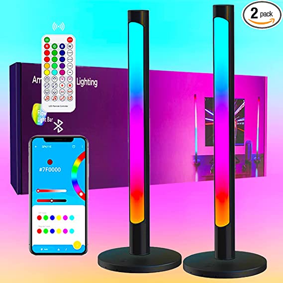 Smart RGB Light Bars, ANSCH LED Bar Lamp with App and Remote Control, LED Flow Gaming Light Bar That Sync with Music, Mood Lighting for Gaming, Party, Movies, PC, TV, Room Decoration
