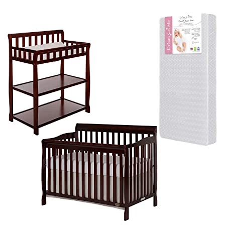 Dream On Me Nursery Essentials Bundle of Dream On Me Ashton 5-in-1 Convertible Crib, Dream On Me Ashton Changing-Table, with a Dream On Me Honeycomb Orthopedic Firm Fiber Standard Crib Mattress