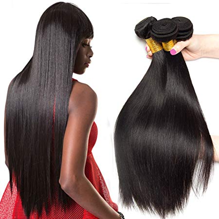 Ali Moda Peruvian Straight Virgin hair 3 Bundles 100% Unprocessed Remy Human Hair Weft Extensions 12 14 16inch