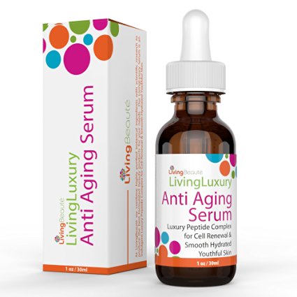 Best Anti Aging Serum Rejuvenated Face & Skin W/ No Wrinkles Fine Lines Luxury Peptide Complex For Cell Renewal & Hydration, Sea Kelp, MAP Vitamin C, Hyaluronic Acid, EGF, Matrixyl 3000 & Argireline