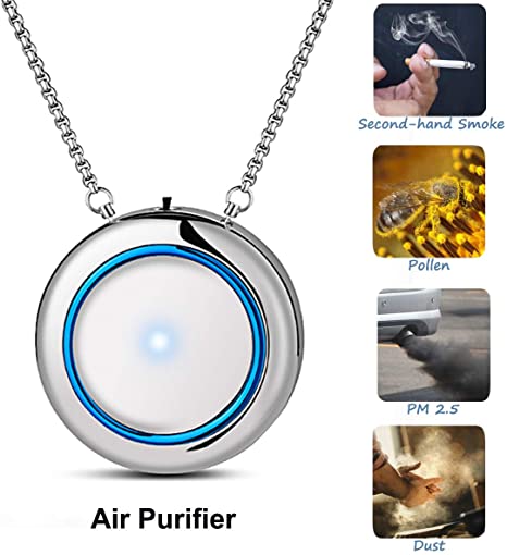 KEYNICE Personal Air Purifier, Negative Ion Purifier, Portable Air Freshener, Wearable Air Purifier Necklace, Mini USB Negative Ion Generator for Kids Adults, Eliminates Smoke Smell, Odors, Dust