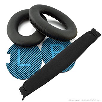 Bose QuietComfort QC25 Headphone Replacement Ear Pad   Headband Cover / Ear Cushion / Ear Cups / Ear Cover / Earpads Repair Parts / Headband Protector (Black)