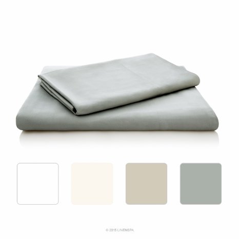 LINENSPA Ultra Soft Luxury 100% Rayon from Bamboo Sheet Set - Queen - Stone