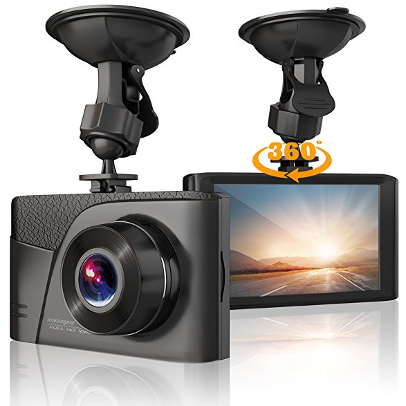 TUSAZU Dash Cam FHD 1080P 1920x1080, 170° Wide Angle, 3.0" LCD Car Video Recorder Camera with Built-in G-Sensor, Night Vision, Loop Recording, Parking Monitoring, Vehicle Driving Recorder DVR