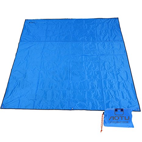 Olycism Beach Mat Blanket Camping BBQ Tent Portable Waterproof Scratch-resistant Moisture-proof Tarp Shelter Footprint Rain Fly for Beach Picnic Hiking Hammock 6 Steel Ring 84inch x 84inch