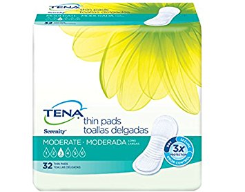 TENA Incontinence Pads for Women, Moderate Thin, Long, 32 Count