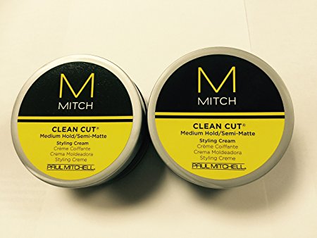 Paul Mitchell Clean Cut Medium Hold Semi-Matte Styling Cream 3oz, 2 Pack