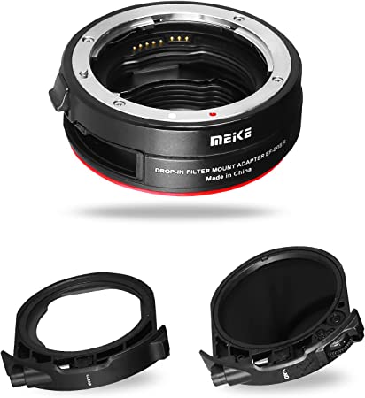 Meike MK-EFTR-C VND Drop-in Filter Auto-Focus Mount Lens Adapter for Canon EF to EOSR with Variable ND Filter and UV Filter for EOS R R5 R6 RP R7 R10 C70 Cameras