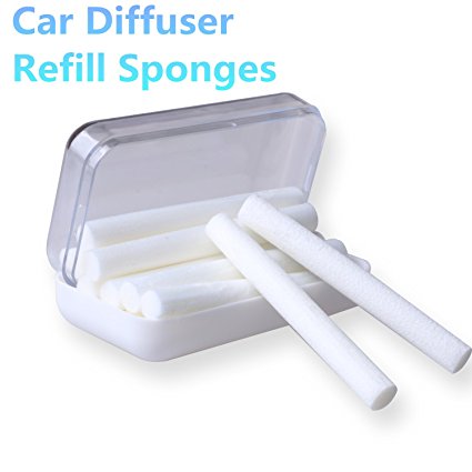 Car Humidifier Filter , Car Aromatherapy Essential Oil Diffuser Replacement Sticks, COSCOD Car Air Diffuser Sponges, 12 Pack Nanum Car Diffuser Filter