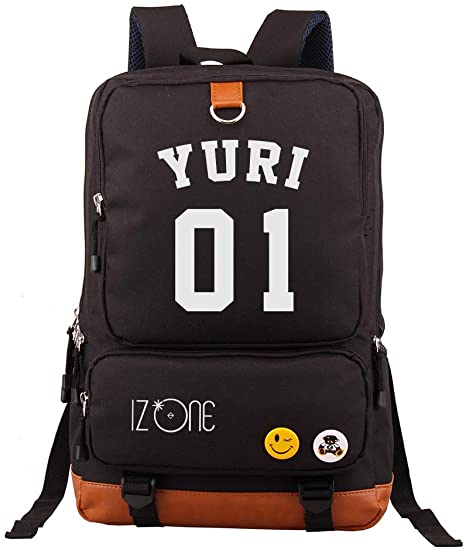 Fanstown kpop IZONE Backpack canvas bag with pencil case set and lomo card