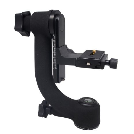 Mcoplus Professional Heavy Duty Metal Gimbal Tripod Head with Arca-Swiss Standard Quick Release Plate for Digital SLR Cameras