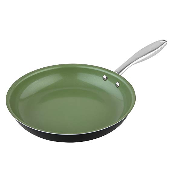 MICHELANGELO 11 Inch Green Frying Pan, Green Nonstick Pans with Ultra Nonstick Ceramic Interior, Nonstick Skillet, Induction Compatible – 11 Inch, Green