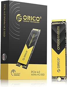 ORICO 2TB NVMe SSD PCIe 4.0- Up to 7000MB/s, M.2 SSD 2280 PCIe 4.0X4 Internal Solid State Drive SSD, Fast Heat Dissipation, Compatible with PS5, for Gamers and Creators-O7000