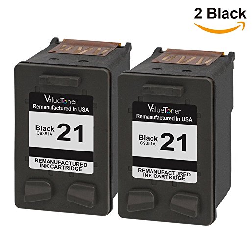 Valuetoner Remanufactured Ink Cartridge Replacement For HP 21 C9508BN C9351AN (2 Black) 2 Pack Compatible With DESKJET 3910 3915 3918 3920 3930 3938 3210 Printer