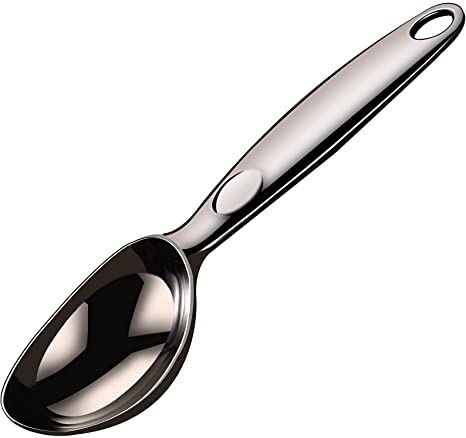 SUNWUKIN Professional Solid Alloy Ice Cream Scoop with Thickening Handle - Ergonomic for No-Thaw Hard Ice Cream - Dishwasher Safe - Non-Slip Rubber Grip Coffee Scooper Spade