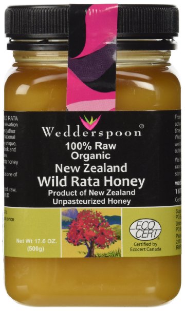 Wedderspoon Honey New Zealand 100 Percent Raw Organic Wild Rata  176 Ounce